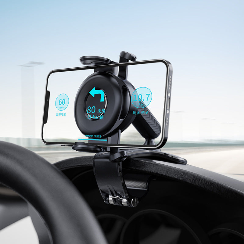 Car Dashboard HUD Phone Holder – 360° Rotatable Anti-Slip Navigation Mount for Smartphones