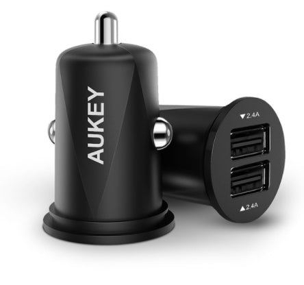 AUKEY Dual USB Car Charger 4.8A – Fast Charging 12V/24V Universal Car Adapter