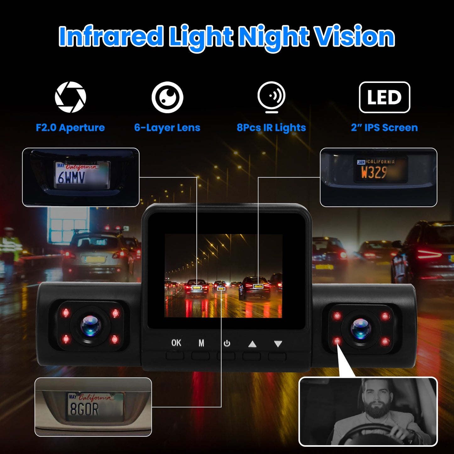 “360° 4-Channel FHD Car Dash Cam with Night Vision”
