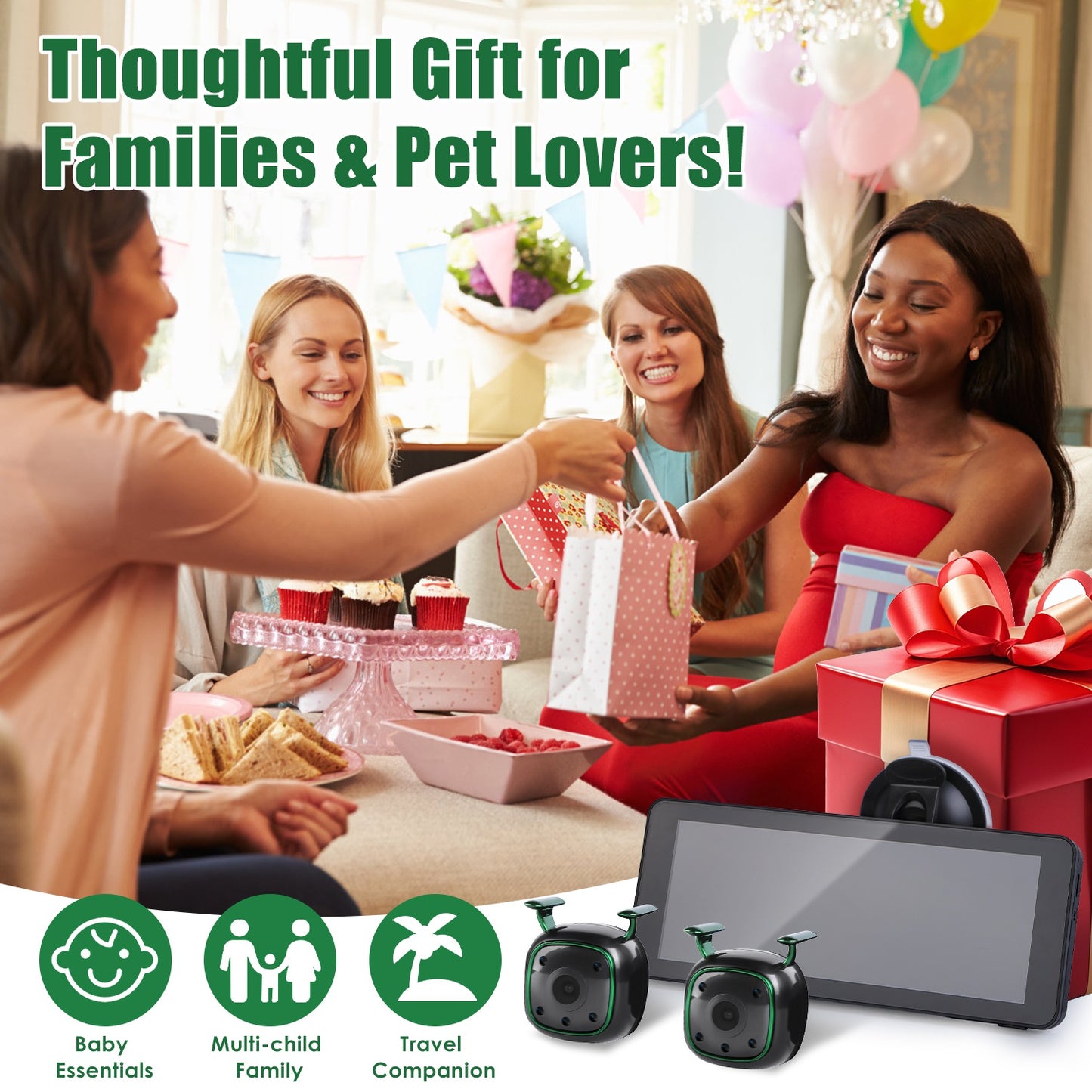 1080P Rearview Mirror Dash Cam with Parking Monitor