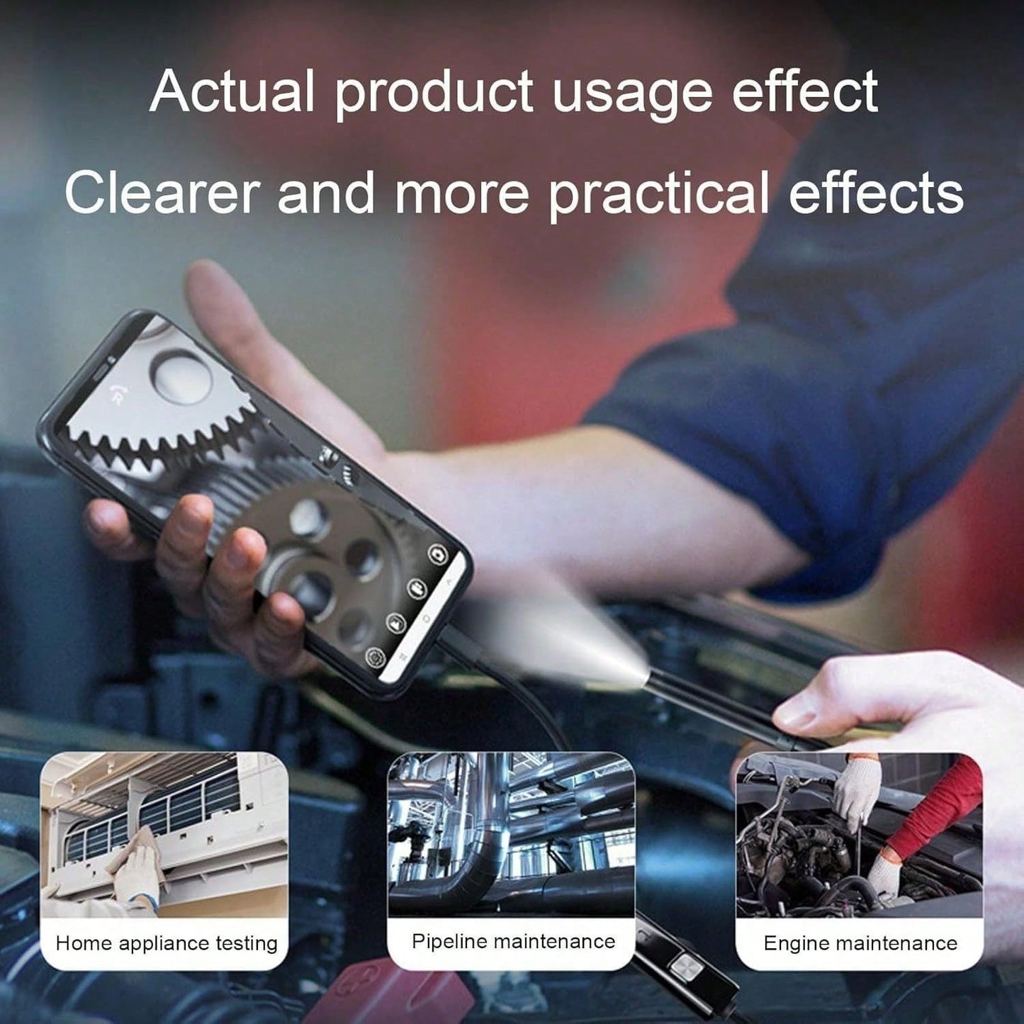 4.3″ Dual Lens Endoscope Inspection Camera with LED Light