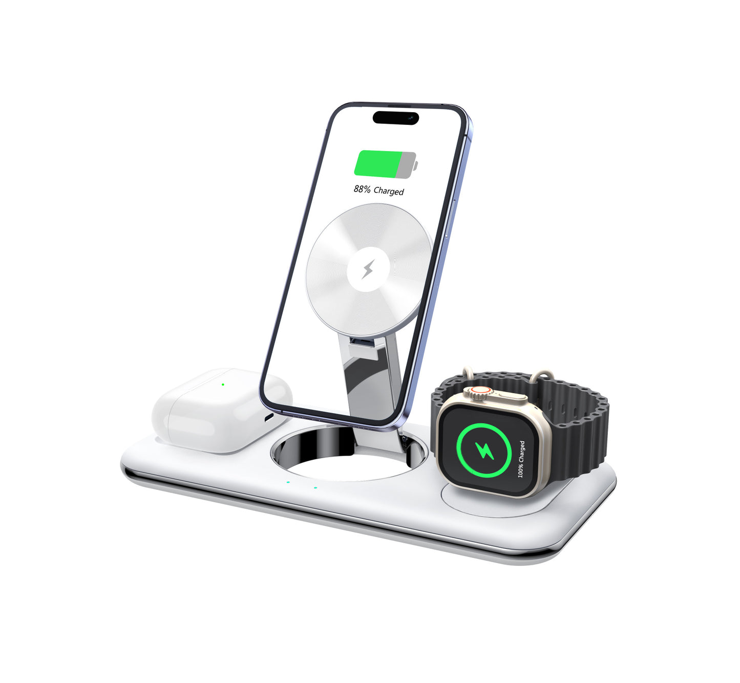 3-in-1 Wireless Charging Station for Phone, Watch & Earbuds