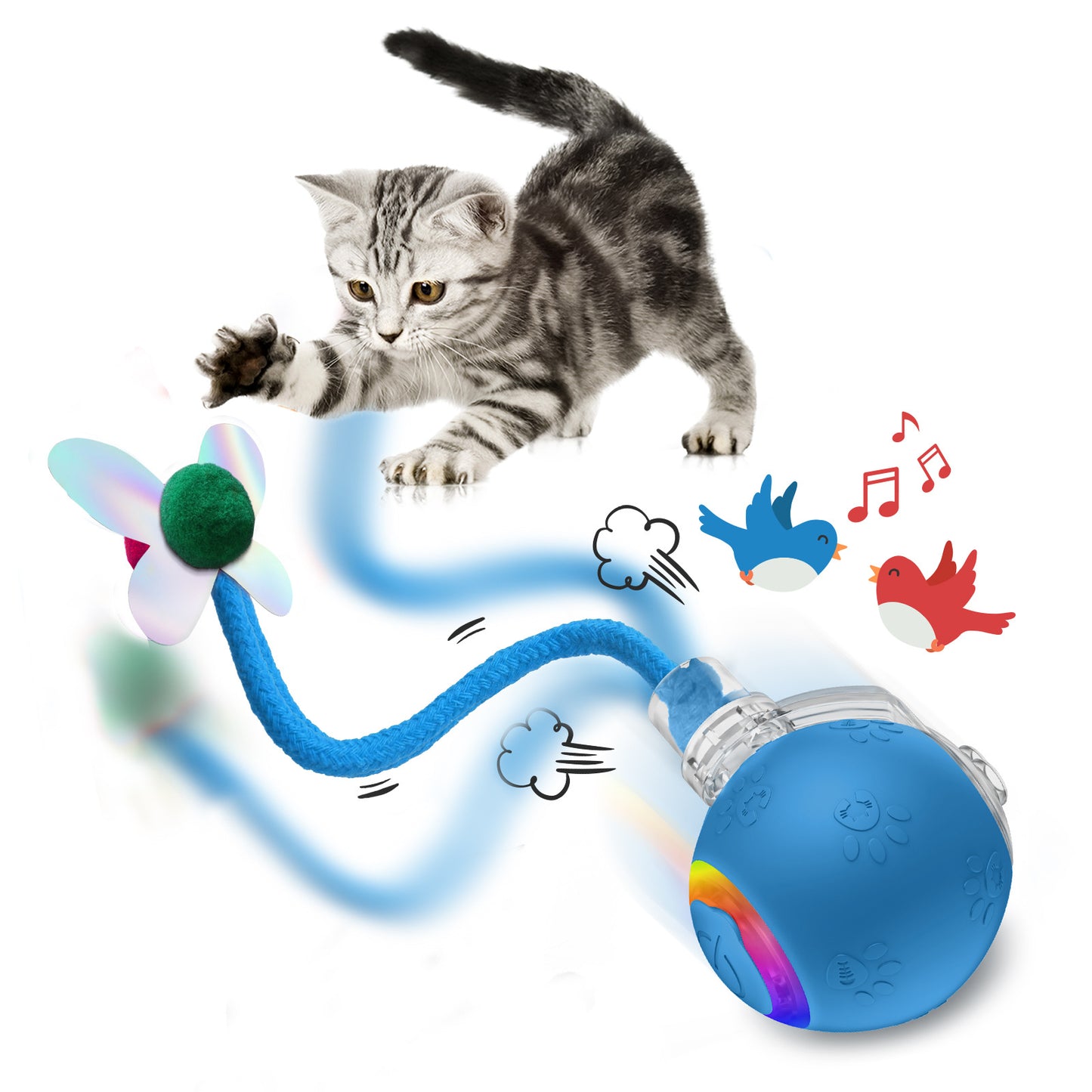Intelligent Gravity Cat Toy Ball Strap Electric Rope Cat Teaser Toy Cat Toy
