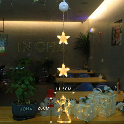 3PCS Christmas LED Star Window Hanging Lights