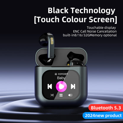 TWS Smart Touch Screen Earbuds with ANC Noise Cancelling