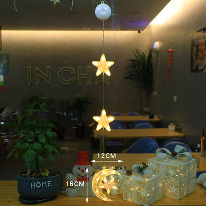 3PCS Christmas LED Star Window Hanging Lights