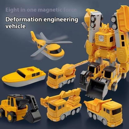 Magnetic Deformation Engineering Car Children's Toy Car