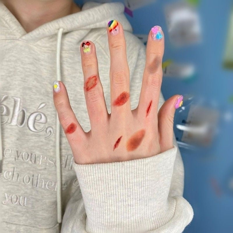 Scary Prank Cut Wrist Bruise Scratch Scald Scratch Decoration Tattoo Sticker