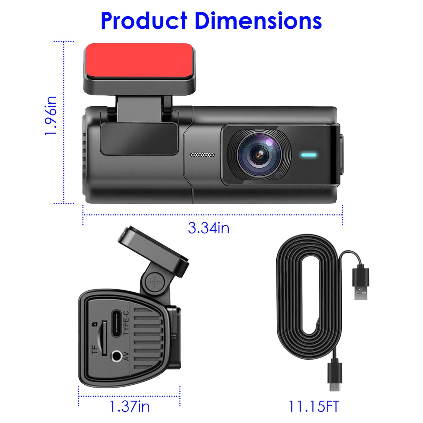 2K HD Car Dash Camera with WiFi & Night Vision