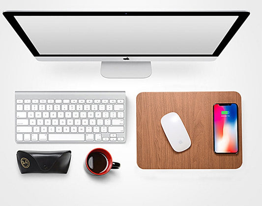 Wireless Charging Desk Mat with Phone Holder – Premium Office Desk Organizer & Mouse Pad