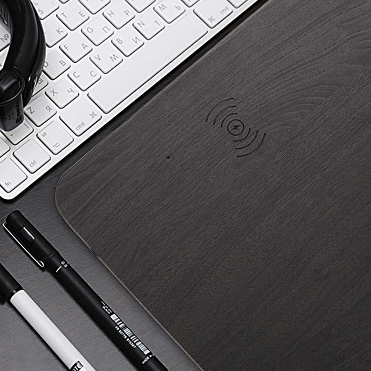 Wireless Charging Desk Mat with Phone Holder – Premium Office Desk Organizer & Mouse Pad