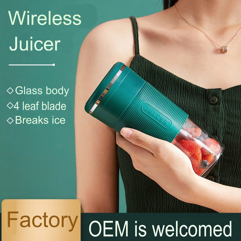 Portable Wireless Juicer Blender – USB Rechargeable Mini Smoothie Maker (300ml)