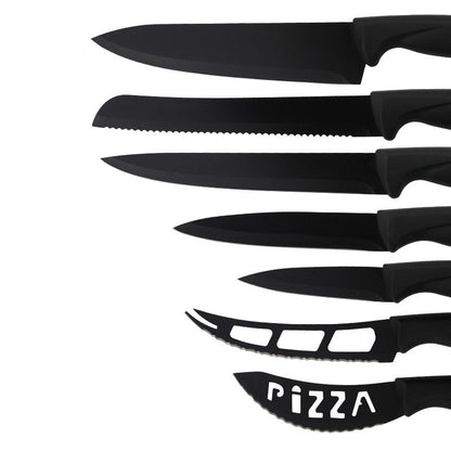 17pcs Stainless Steel Kitchen Knife Set with Holder & Sharpener