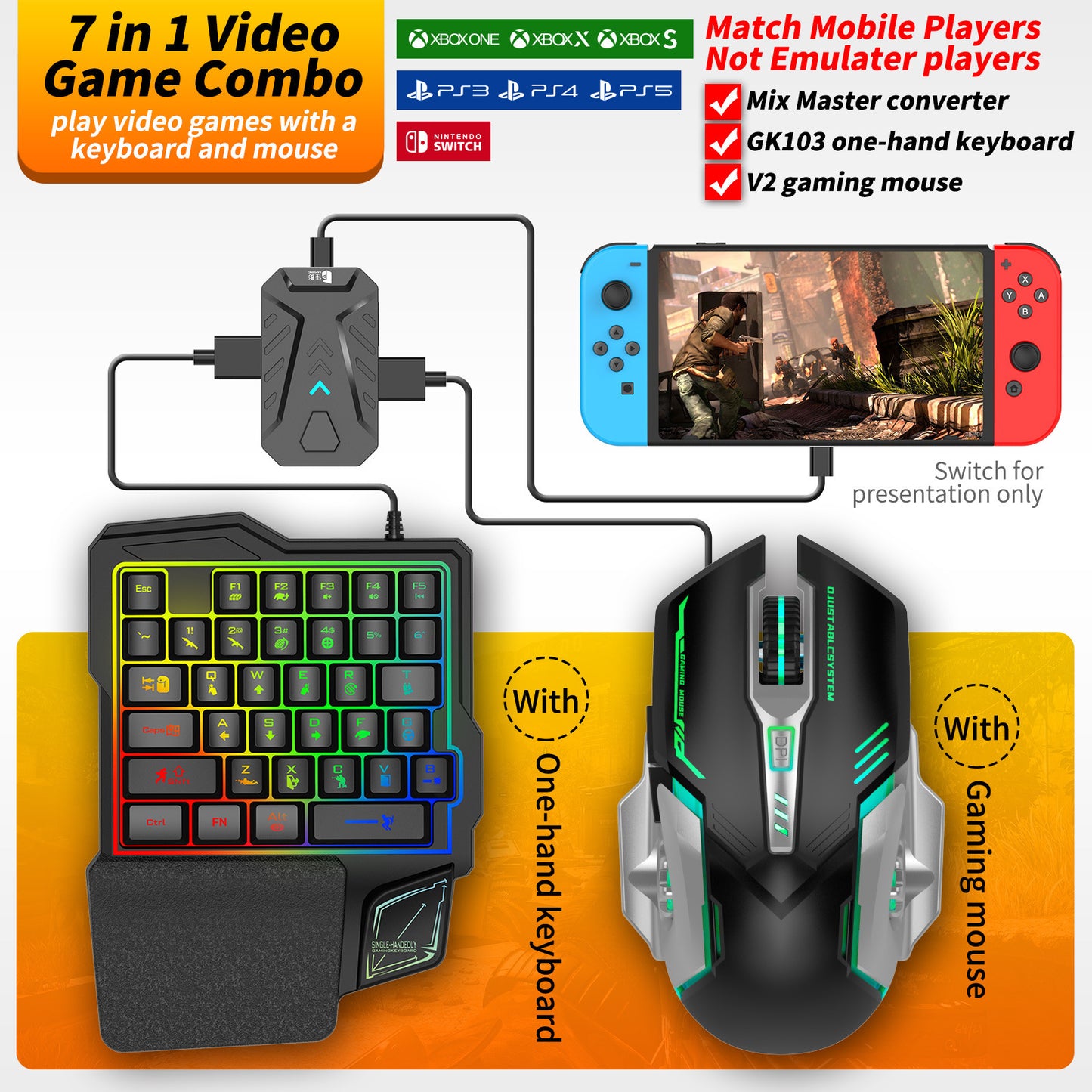 PS4 Keyboard and Mouse Converter Adapter – Console Gaming Controller Emulator