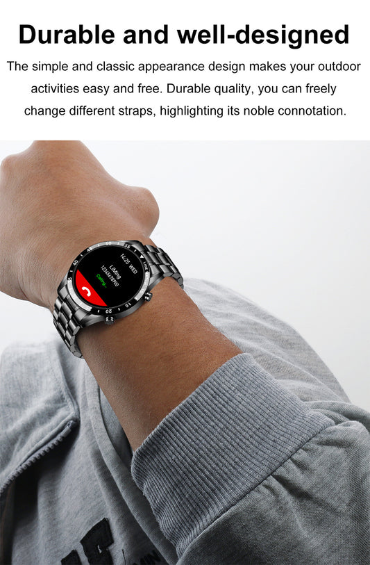Bluetooth Calling Smart Watch with Metal Strap – One Touch Dial, Fitness Tracker for Android & iOS