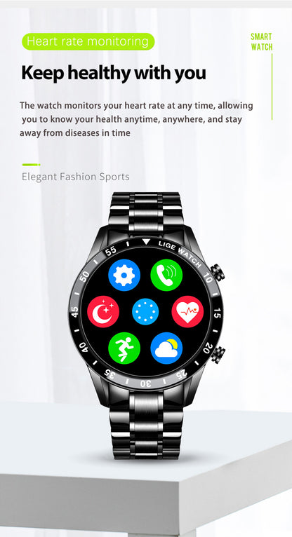 Bluetooth Calling Smart Watch with Metal Strap  & iOS