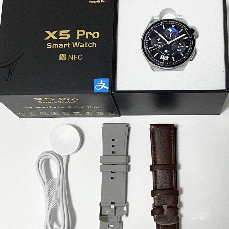 X5 Pro NFC Smart Watch with Bluetooth Calling – Premium Design, Extra Straps, Android & iOS Compatible