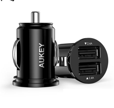 AUKEY Dual USB Car Charger 4.8A – Fast Charging 12V/24V Universal Car Adapter