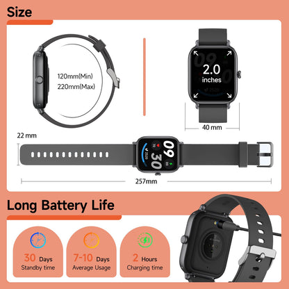 Bluetooth Fitness Smartwatch with Heart Rate Monitor