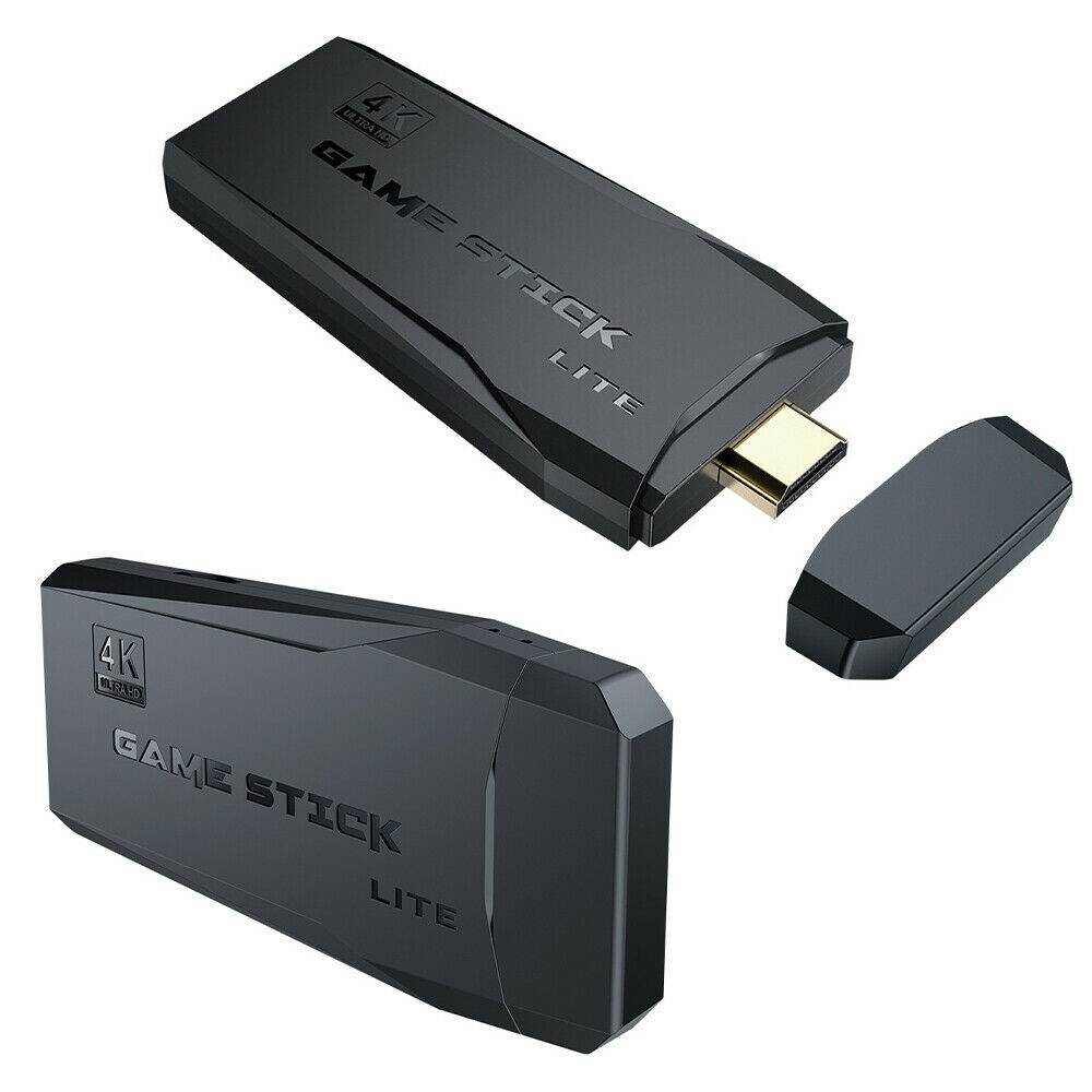 HDMI TV Video Game Stick Retro Gaming Console with 2.4G Wireless Controllers (64GB, Plug & Play)