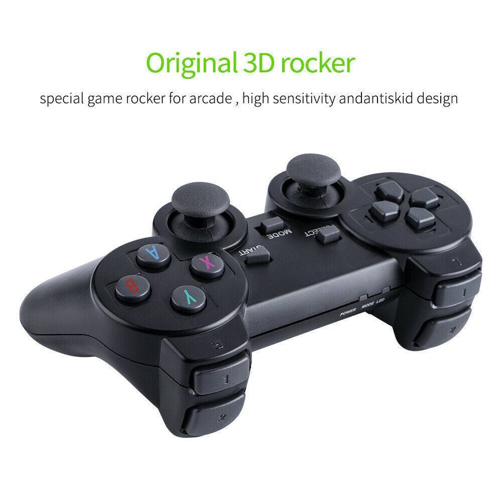 HDMI TV Video Game Stick Retro Gaming Console with 2.4G Wireless Controllers (64GB, Plug & Play)