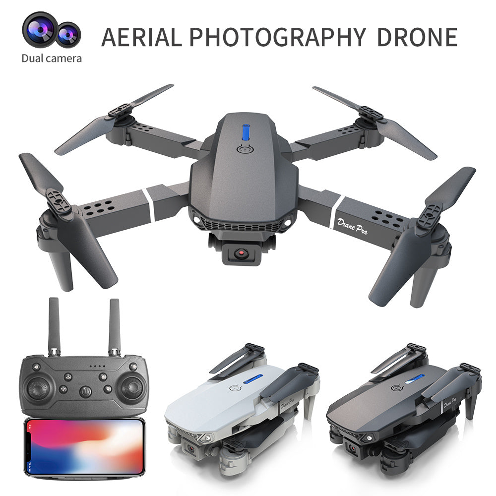 E88 Dual Camera Drone with WiFi FPV, Foldable RC Quadcopter with Altitude Hold
