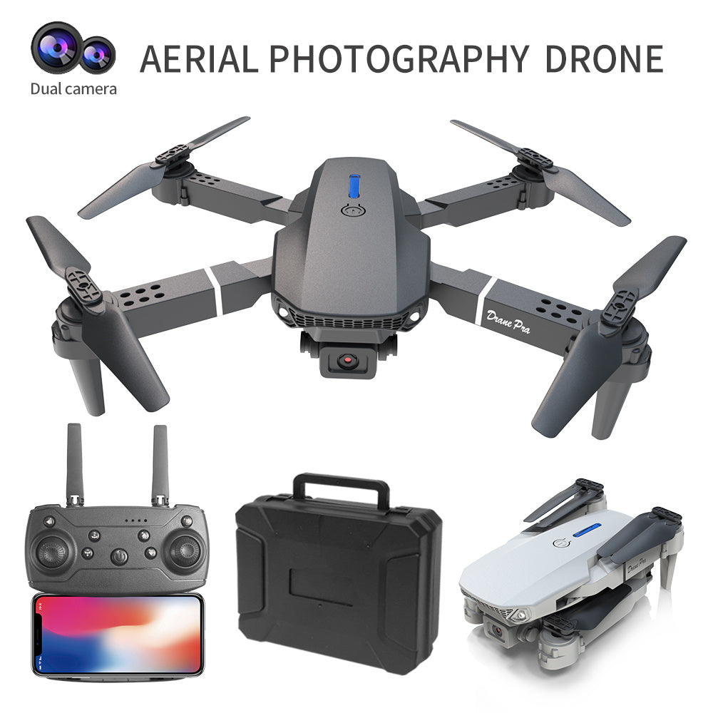 E88 Dual Camera Drone with WiFi FPV, Foldable RC Quadcopter with Altitude Hold