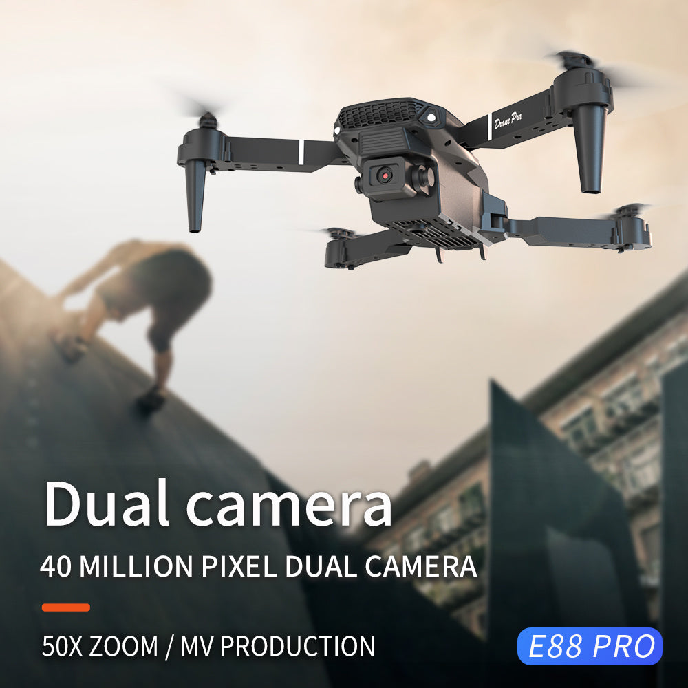 E88 Dual Camera Drone with WiFi FPV, Foldable RC Quadcopter with Altitude Hold