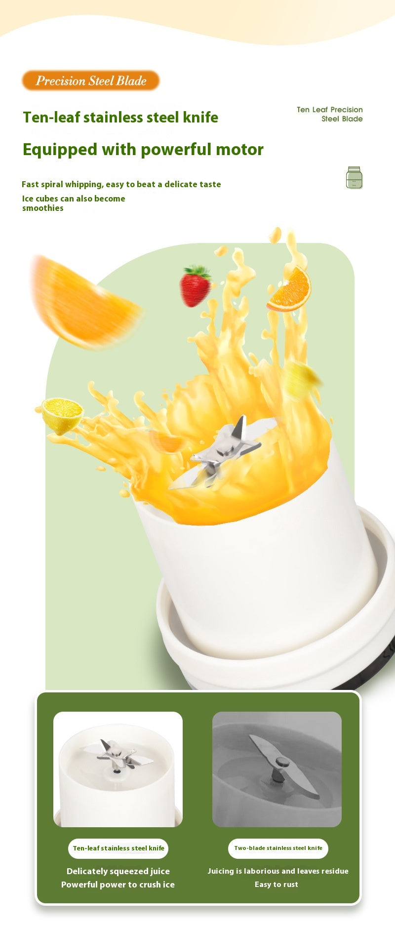 OSTMARS Portable Blender, USB Rechargeable Mini Juicer Cup for Smoothies, Shakes & Baby Food