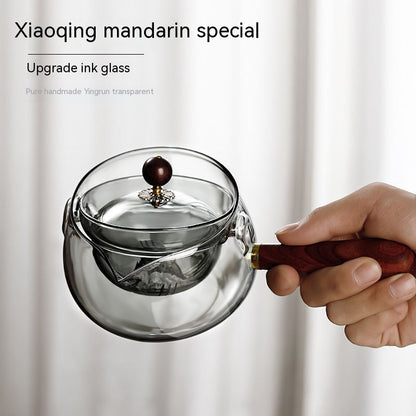Heat-Resistant Rotating Glass Teapot with Infuser