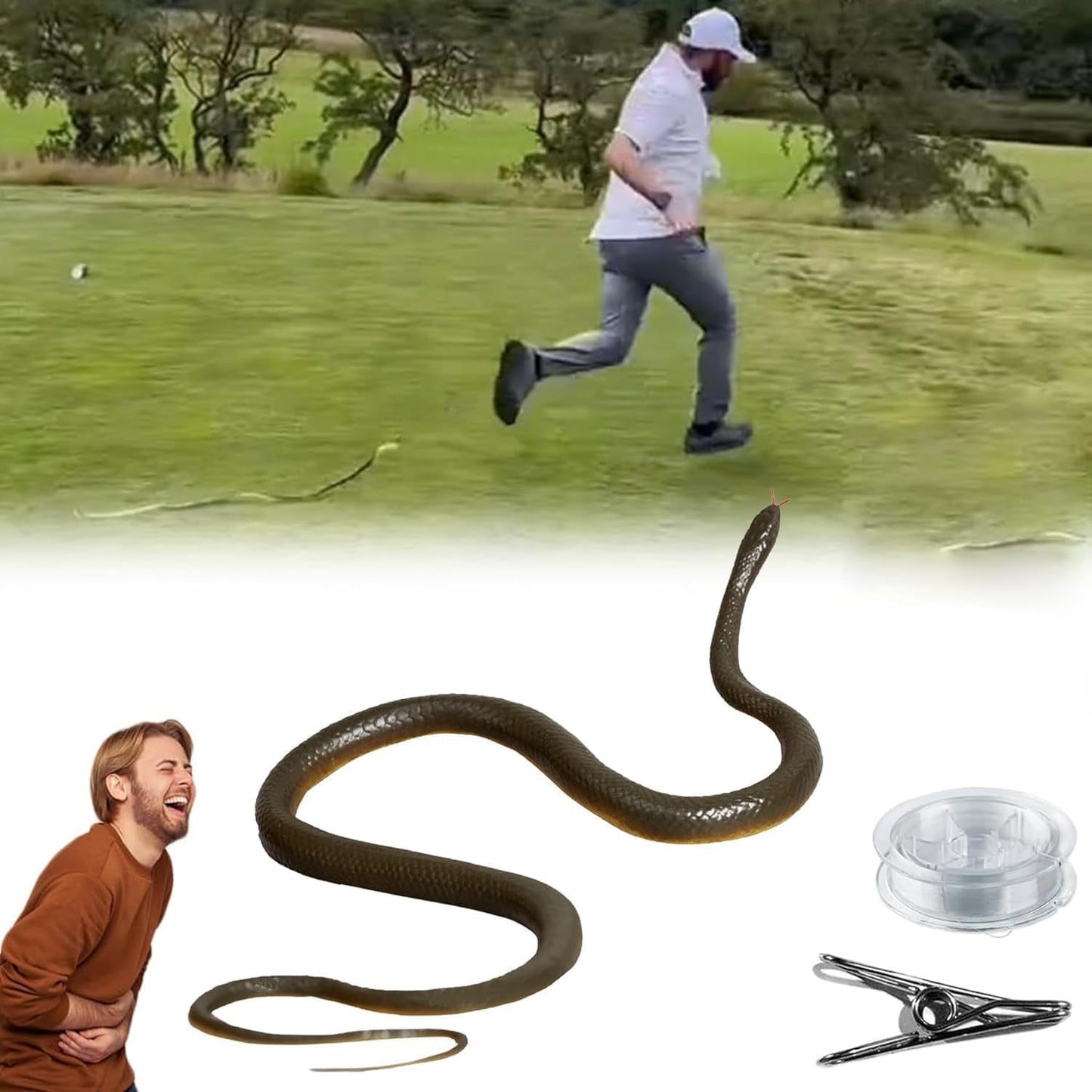 Whole Rubber Snake Chasing Props GolfChasing Props