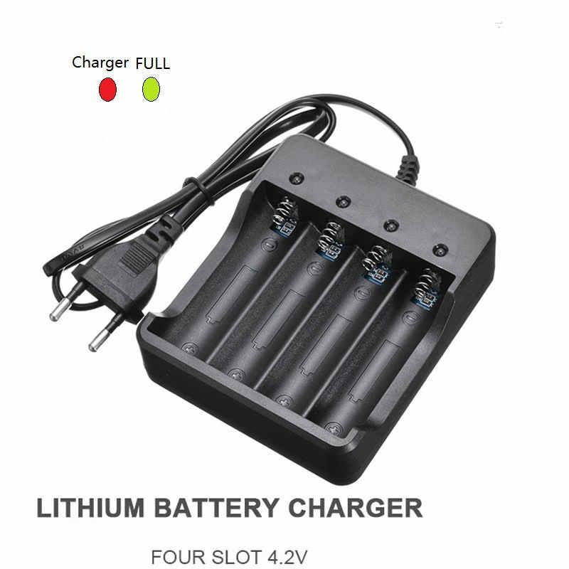 4 Slot 18650 Lithium Battery Charger – 4.2V Smart Fast Charging with LED Indicator