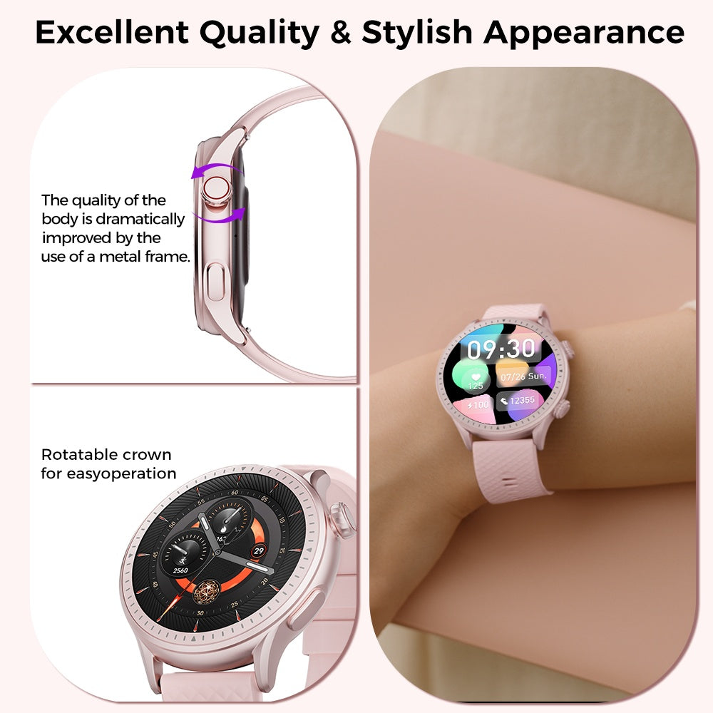 “Round AMOLED Smartwatch – 1.43″ HD, 3ATM Waterproof, Heart Rate Monitor”