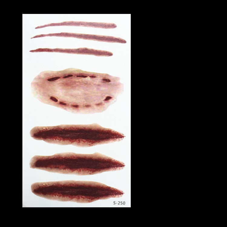 Fake Wound Scar Tattoo Stickers – Realistic Halloween Prank Makeup Temporary Tattoos