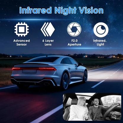 3-Channel Full HD Car Dash Cam with Night Vision & Motion Detectionn