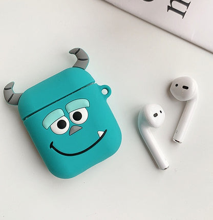 Cute Cartoon Silicone AirPods Case with Keychain