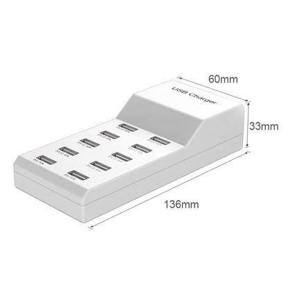 10-Port USB Charging Station with Smart IC