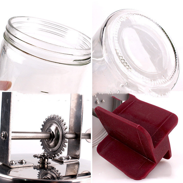 Manual Butter Churner Set – Hand-Crank Glass Jar Butter Maker