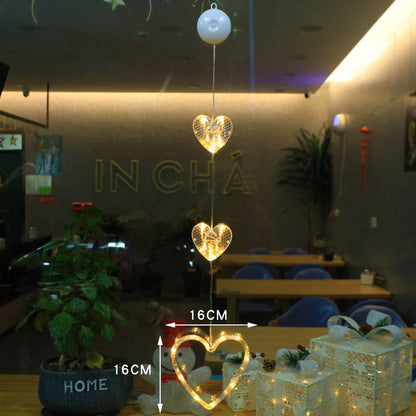 3PCS Christmas LED Star Window Hanging Lights