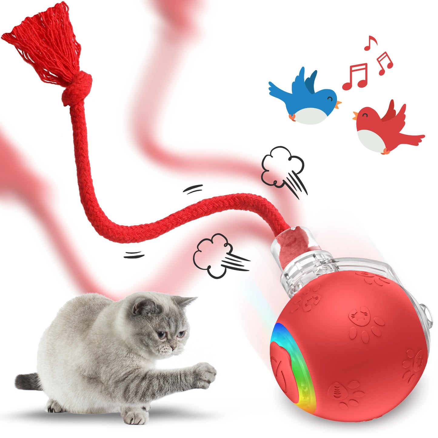 Intelligent Gravity Cat Toy Ball Strap Electric Rope Cat Teaser Toy Cat Toy