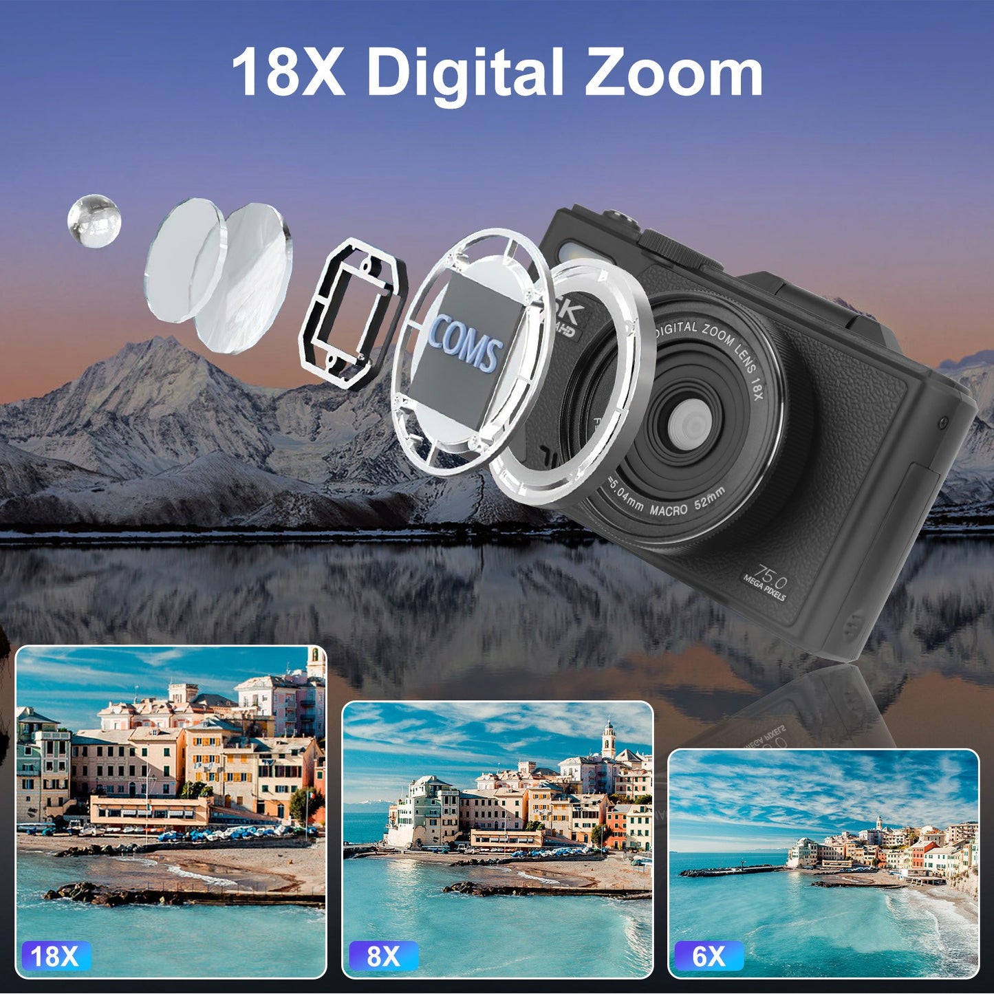 5K Compact Digital Camera for Vlog & Video