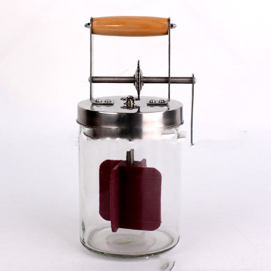 Manual Butter Churner Set – Hand-Crank Glass Jar Butter Maker