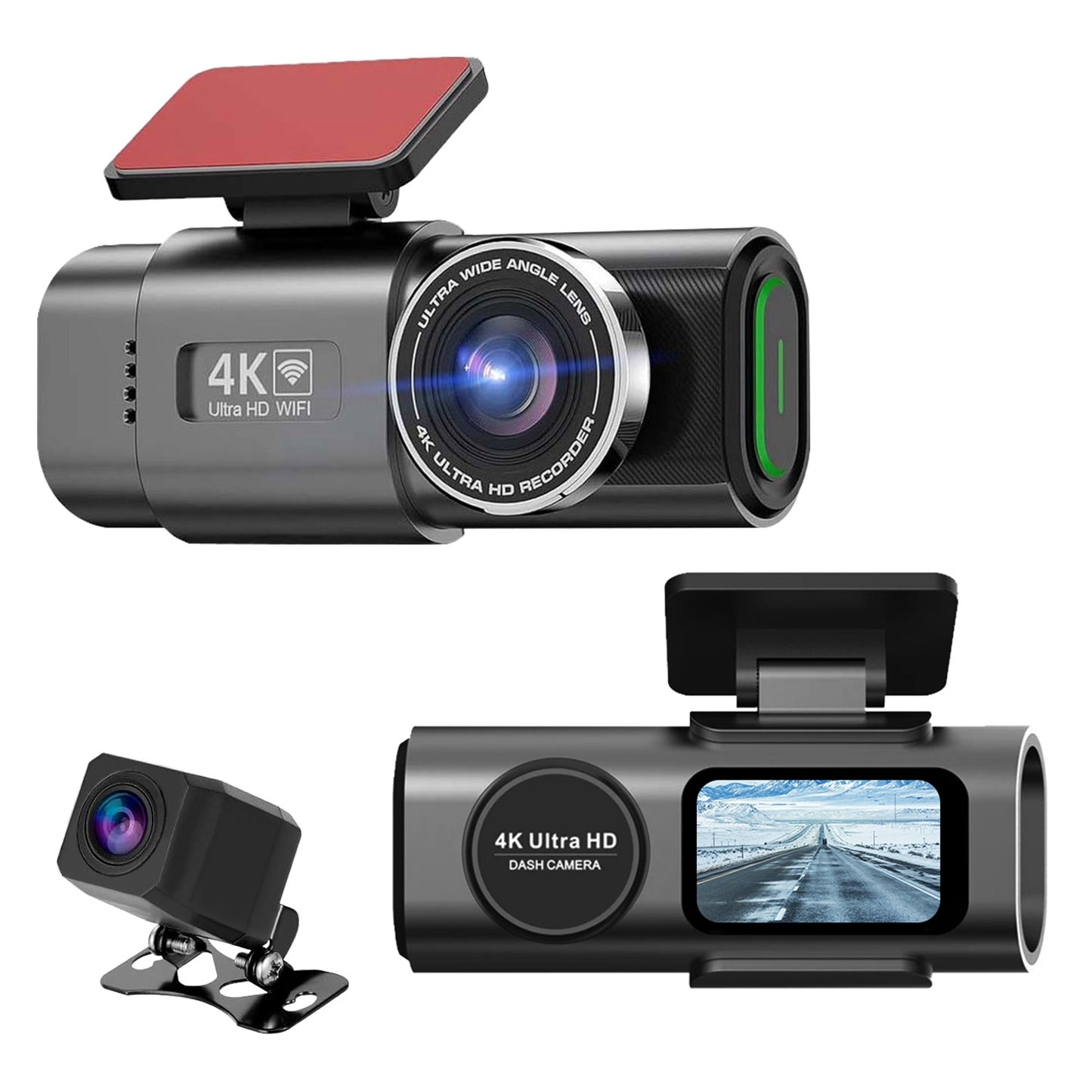 “4K Dual Channel WiFi Dash Cam with Front & Rear Camera”