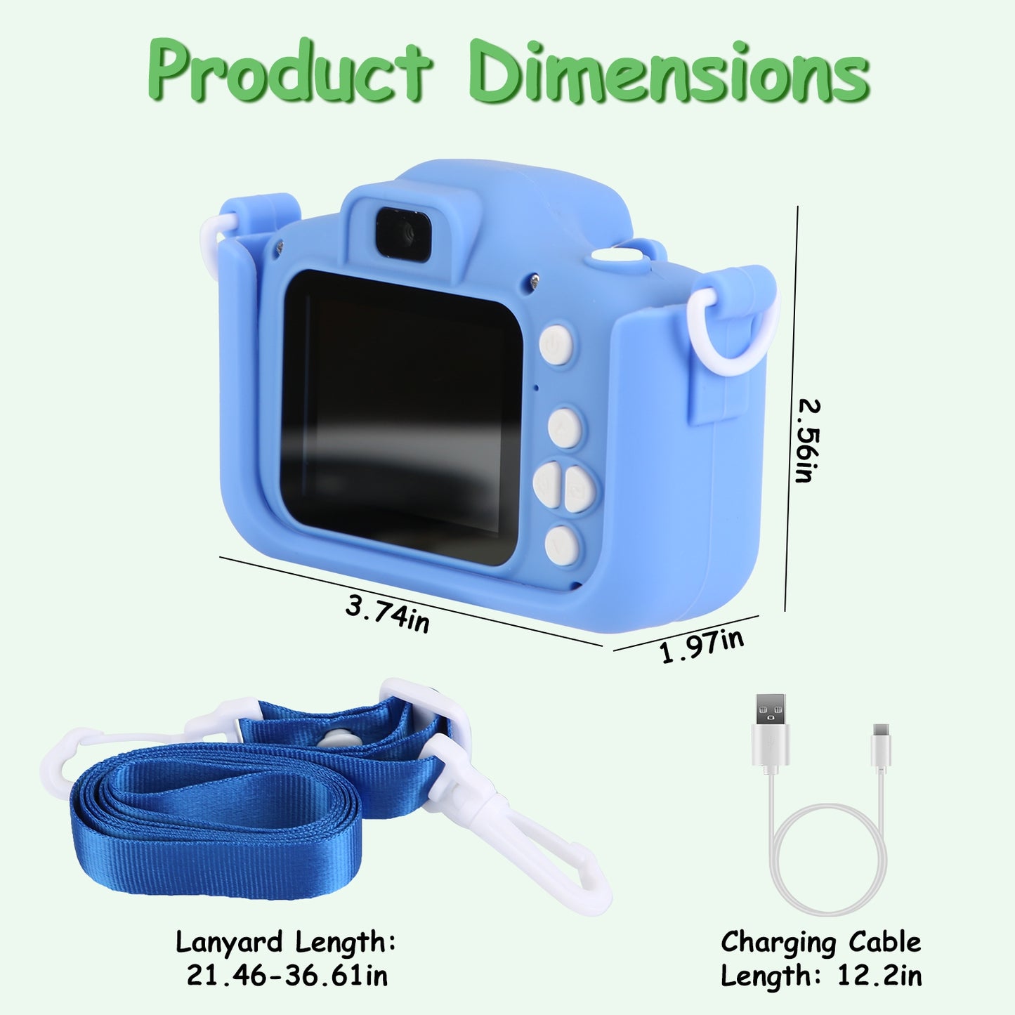 Cute Dinosaur Kids Camera with Selfie & HD Video