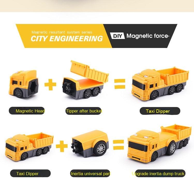 Children's Magnetic Inertia Variety Toy Robot Assembly Transformer Toy Car