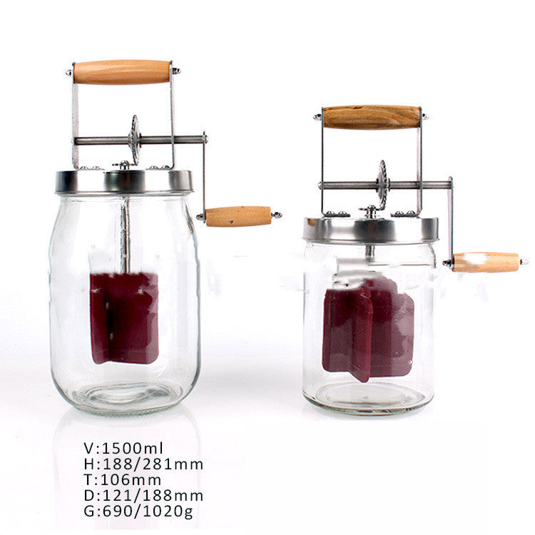 Manual Butter Churner Set – Hand-Crank Glass Jar Butter Maker
