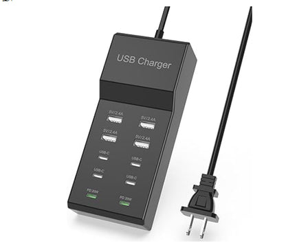 10-Port USB Charging Station with Smart IC