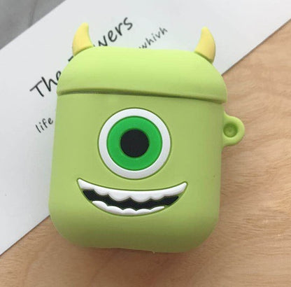 Cute Cartoon Silicone AirPods Case with Keychain
