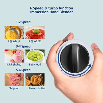 3-in-1 Handheld Immersion Blender Set – Mixer, Chopper & Whisk Attachment