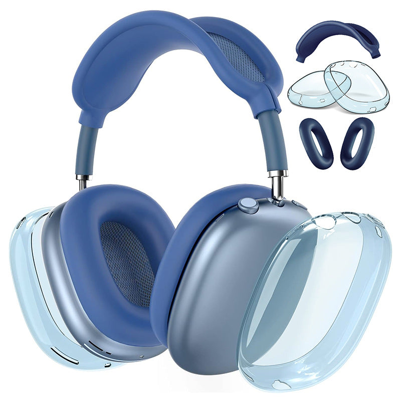 Premium Protective Cover Set for AirPods Max – Silicone Ear Cushions & Clear TPU Case with Headband Cover